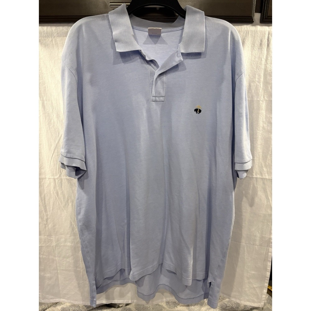Brooks Brother Polo Shirt Men's XL Light Blue Original Fit 100% Cotton Logo